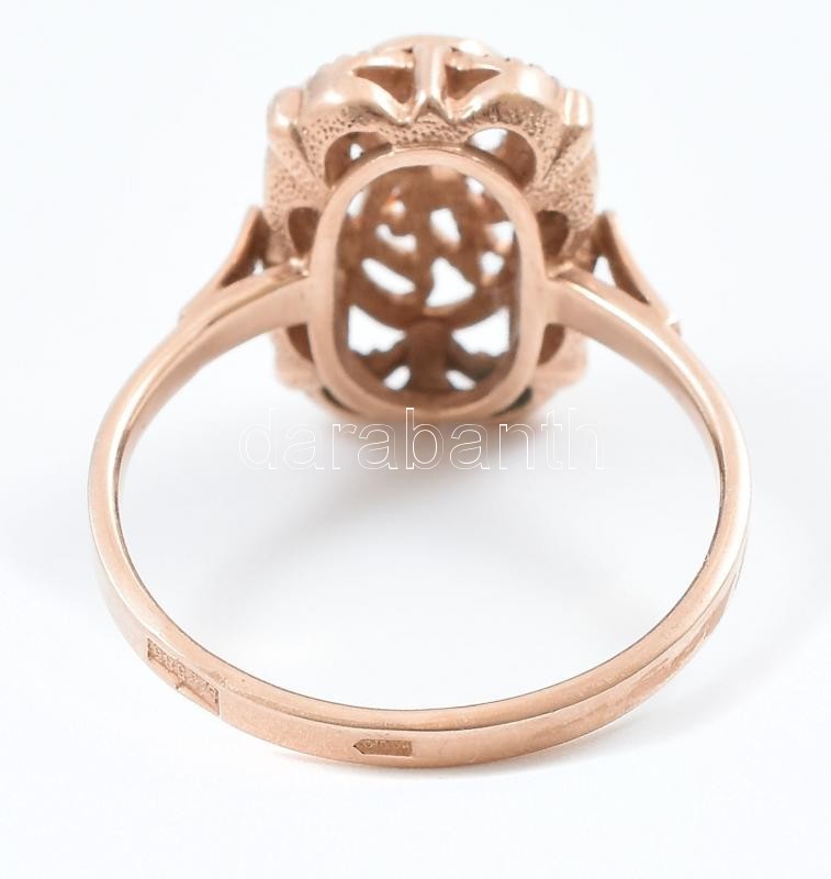14K arany (Au) gyűrű, jelzett, nettó: 4,5 g, méret: 57 - Image 3