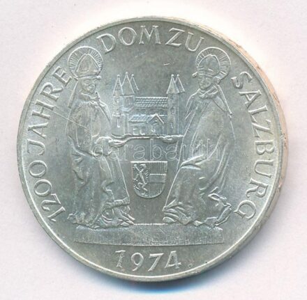Ausztria 1974. 50Sch Ag '1200 éves a Salzburgi Dóm' T:2 kis ph, karc Austria 1974. 50 Schilling Ag '1200th Anniversary - Salzburg Cathedral' C:XF small edge error, scratch Krause KM#2921