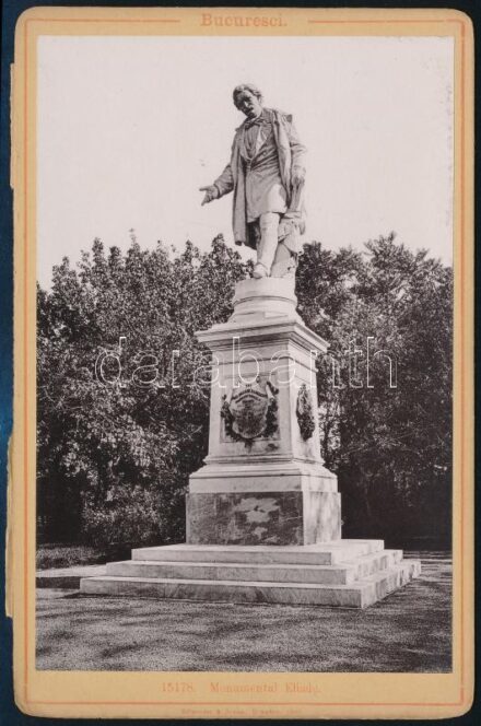 1901 Bukarest, Monumental Eliade, keményhátú fotó, Dresden, Römmler & Jonas, 10×16 cm / 1901 Bucuresti / Bucharest