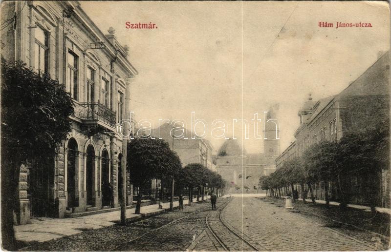 1907 Szatmárnémeti, Szatmár, Satu Mare; Hám János utca. Cseplák Bálintné kiadása / street view (EK)