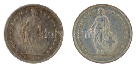 Svájc 1898B-1952B 1/2Fr Ag (2xklf) T:1-,2 Switzerland 1898B -1952B 1/2 Franc Ag (2xdiff) C:AU,XF Krause KM#23