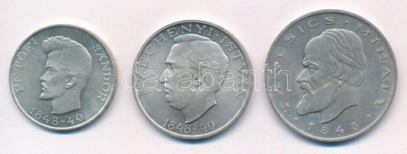 1948. 5Ft Ag 'Petőfi' + 10Ft Ag 'Széchenyi' + 20Ft Ag 'Táncsics' 'Szabadságharc sor' T:1-,2 Adamo EM1, EM2, EM3