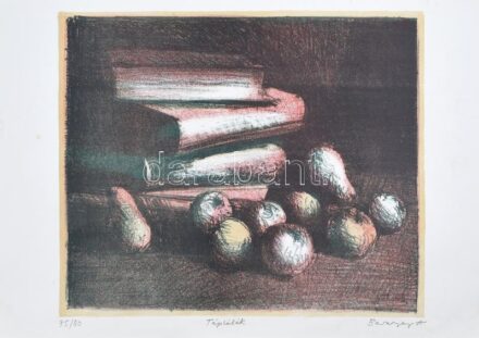 Baranyay András (1938-2016): Táplálék. Litográfia, papír. Jelzett, számozott: 75/80. Lap széle kissé foltos. 37×44,5 cm