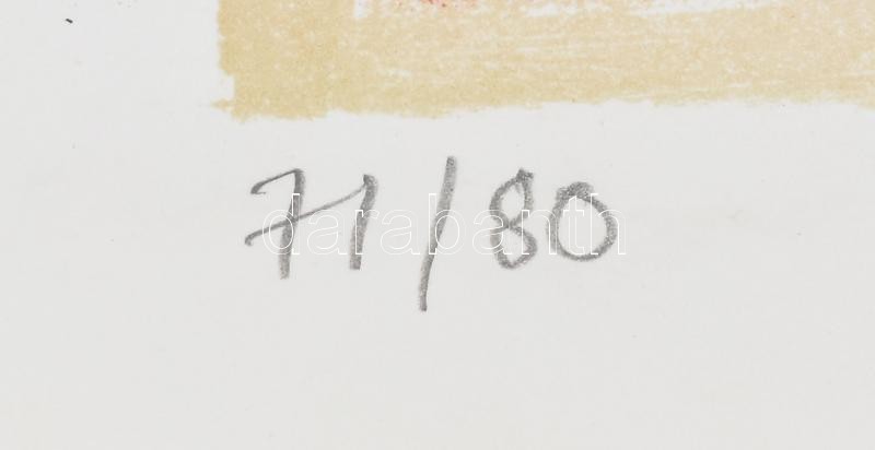 Baranyay András (1938-2016): Táplálék. Litográfia, papír. Jelzett, számozott: 71/80. Lap széle kissé foltos. 37×44,5 cm - Image 2