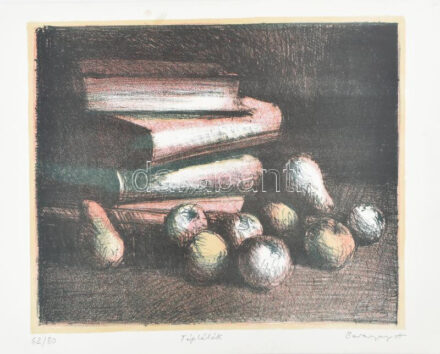 Baranyay András (1938-2016): Táplálék. Litográfia, papír. Jelzett, számozott: 62/80. Lap széle kissé foltos. 37×44,5 cm