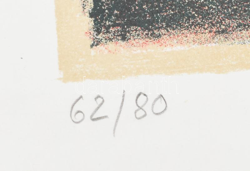 Baranyay András (1938-2016): Táplálék. Litográfia, papír. Jelzett, számozott: 62/80. Lap széle kissé foltos. 37×44,5 cm - Image 2