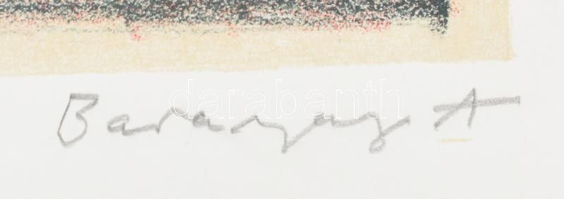 Baranyay András (1938-2016): Táplálék. Litográfia, papír. Jelzett, számozott: 62/80. Lap széle kissé foltos. 37×44,5 cm - Image 3