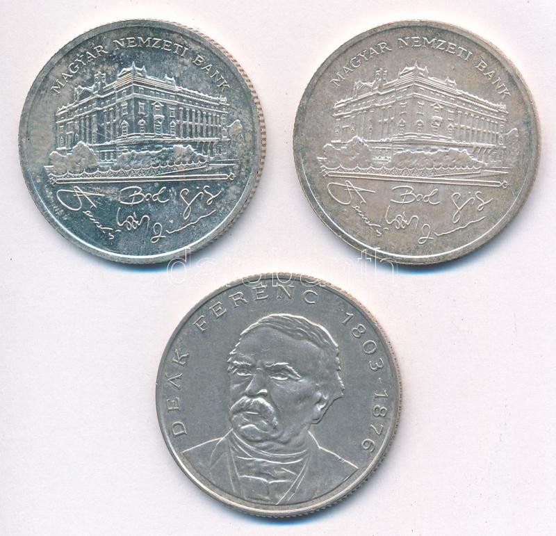 1992. 200Ft Ag 'MNB' (2x) + 1994. 200Ft Ag 'Deák' T:1- Adamo F13, F13.1
