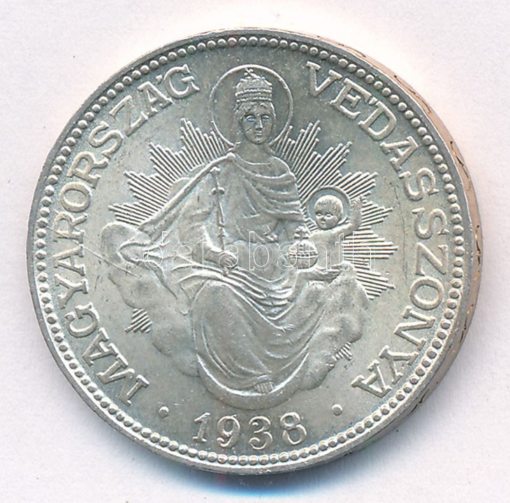 1938. 2P Ag 'Madonna' T:1,1- Adamo P7