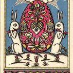 1928 Boldog Húsvéti Ünnepeket! Nyomtatta és kiadja Kner Izidor, Gyoma / Hungarian art postcard with rabbits and Easter egg s: Kozma (EK)