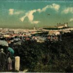 1912 Pozsony, Pressburg, Bratislava; látkép, vár. L&P 3498. / general view, castle (ragasztónyom / glue marks)