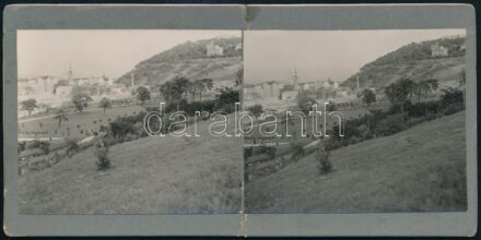 1936 Budapest, Tabán, sztereófotó, 9×18 cm