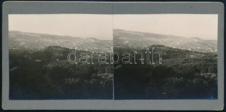 1936 Budapest, kilátás a Normafánál, sztereófotó, 9×18 cm
