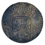 Hollandia 1724. 2S Ag T:2,2- patina, ph. Netherlands 1724. 2 Stuivers Ag C:XF,VF patina, edge error Krause KM#48