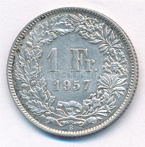 Svájc 1957B 1Fr Ag T:1- Switzerland 1957B 1 Franc Ag C:AU Krause KM#24