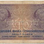 Csehszlovákia 1927. 10K 'N121 227832' T:III- középen kis ly. Czechoslovakia 1927. 10 Korun 'N121 227832' C:VG small holes in the middle Krause P#20
