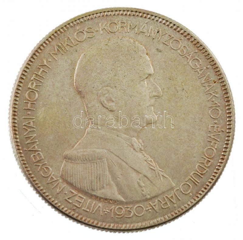 1930. 5P Ag 'Horthy jobbra' hajas T:1- Adamo P8 - Image 2