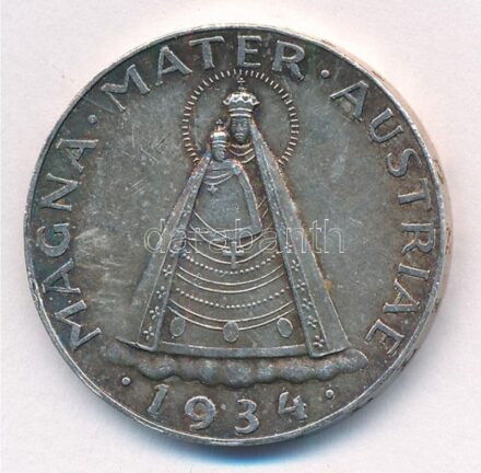 Ausztria 1934. 5Sch Ag 'Mariazelli Madonna' T:1- patina Austria 1934. 5 Schilling Ag 'Madonna of Mariazell' C:AU patina Krause KM#2853