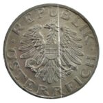 Ausztria 1947. 2Sch Al T:1- apró felületi karc, patina Austria 1947. 2 Schilling Al C:AU tiny surface scratch, patina Krause KM#2872 - Image 2