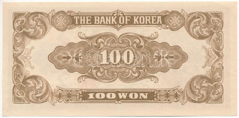 Dél-Korea DN (1950-1953) 100W '217' T:II South Korea ND (1950-1953) 100 Won '217' C:XF Krause P#7 - Image 2