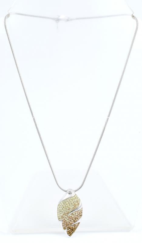Ezüst (Ag) kígyó nyaklánc köves medállal, jelzett, bruttó: 20,2 g, h: 39,5 cm - Image 3