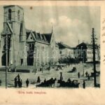 1904 Kaposvár, Római katolikus templom, piac. Gerő Zsigmond kiadása (b)