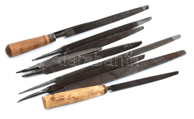 10 db különféle fém reszelő, ráspoly, h: 13 - 26 cm
