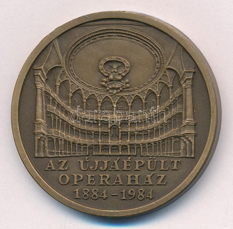 Bognár György (1944-) 1984. 'Az újjáépült Operaház 1884-1984' bronz emlékérem (42,5mm) T:1-