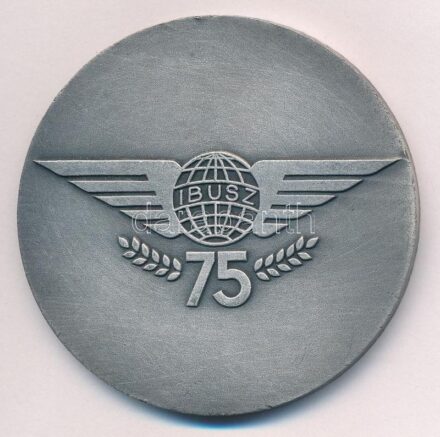 Lapis András (1942-) 1977. '75 éves az IBUSZ 1902-1977' kétoldalas ezüstözött bronz emlékérem (60mm) T:1- ph, karc