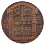 Peternák Gusztáv (1928-2003) 1974. '75 éves a tatabányai kórház' kétoldalas bronz emlékérem (60mm) T:1- kis patina - Image 2