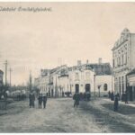 1917 Érmihályfalva, Valea lui Mihai; utca, üzletek / street view, shops + 'K.u.K. Infektionskrankenzug No. 201' (EK)