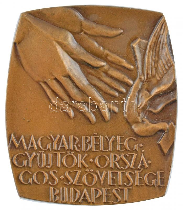 1980. 'Magyar Bélyeggyűjtők Országos Szövetsége Budapest / Magyarország-Belgium 1980' Br plakett (56x65mm) T:1-