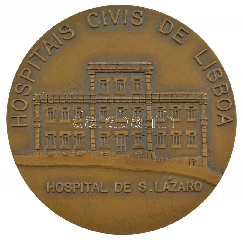 Portugália 1980. 'Dr. José Botelheiro - 40 éve ortopédiai sebész a Lisszaboni Polgári Kórháznál / Lisszaboni Polgári Kórház - San Lazaro Kórház' kétoldalas bronz emlékérem, peremén '412/500' sorszámmal. Szign.: Santan (70mm) - Image 2