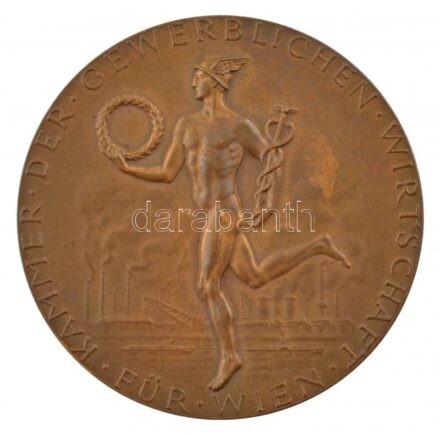 Ausztria / Bécs 1968. 'Bécsi Kereskedelmi Kamara / Hűséges Munkáért - Josef Charbulak úrnak Bécs 1971' bronz emlékérem. Szign.: Grienauer (50mm) T:1- Austria / Vienna 1968. 'Kammer der Gewerblichen Wirtschaft für Wien (Chamber of