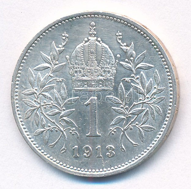 Ausztria 1913. 1K Ag 'Ferenc József' T:1- Austria 1913. Corona Ag 'Franz Joseph' C:AU Krause KM# 2820 - Image 2