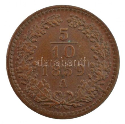 Ausztria 1859A 5/10kr Cu T:1- Austria 1859A 5/10 Kreuzer Cu C:AU
