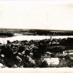 1941 Apatin, látkép a Dunával / general view. photo + '1941 Apatin visszatért' So. Stpl. 'M. KIR. POSTA 344'