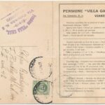 1928 Viareggio, Pensione Villa Galli. Via Colombo n. 11. / folding card, hotel advertisement - Image 2