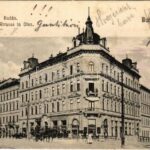 1904 Budapest XI. Fejérvári út (Fehérvári út) Budán (ma Bartók Béla út), Fehérvári kávéház, üzletek. Divald Károly 615. sz. (EK)