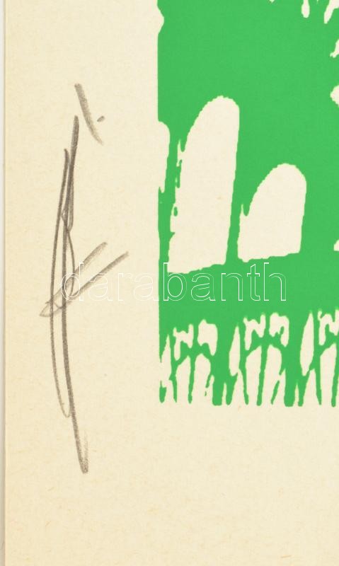 Hervé, Rodolf (1957-2000): Eiffel-torony. Szitanyomat, papír, jelzett, művészpéldány E.A.. 35x24,5 cm. Lap tetején egészen apró szakadással. / Hervé, Rodolf (1957-2000): Eiffel-tower. Screenprint on paper, signed, E.A. artist's proof, - Image 2