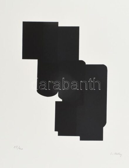 Hetey Katalin (1924-2010): Geometrikus kompozíció. Szitanyomat, papír. Jelzett. Számozott (23/40). Lapméret: 54x43 cm / Screenprint on paper, signed, numbered (23/40).