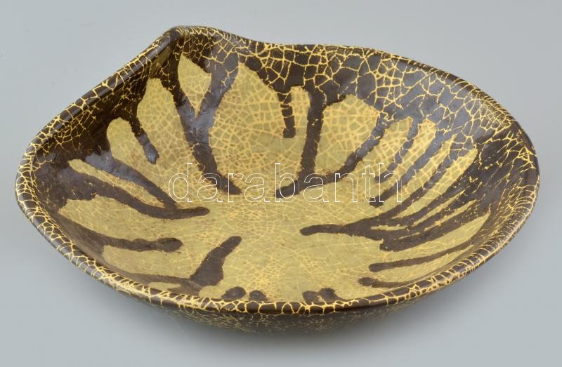 Retró, amorf tál, jelzés nélkül, hibátlan, d: 27 cm