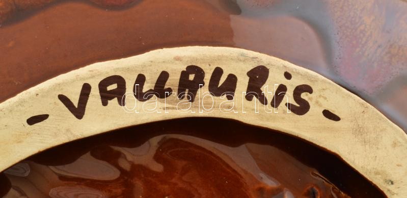 Vallauris retró tálka, jelzett, kis mázlepattanással, d: 24 cm - Image 2