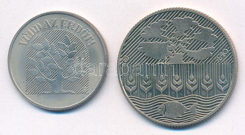 1984. 20Ft Cu-Ni 'FAO - Védd az erdőt' + 1985. 100Ft Cu-Ni 'FAO' T:BU patina Adamo EM80, EM91
