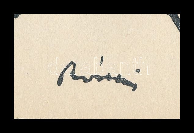 Rippl-Rónai József (1861-1927): Olga. Cinkográfia, papír, jelzett a cinkográfián, a lap szélén apró lyukkal, 17,5x24,5 cm - Image 2