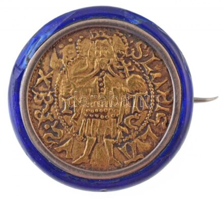 1490-1516. Aranyforint Au 'II. Ulászló' brossá átalakítva (br.6,92g) T:2 brosson zománchiba Hungary 1490-1516. Goldgulden Au 'Wladislaus II' made into a brooch (br.6,92g) C:XF enamel error on the brosch Huszár: 760., Unger I.: 598.a