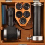 Zeiss mikroszkóp feltét 5 db klf lencsével, komplett készlet, fa dobozban. - Image 2