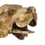 Kutyafejes bronz iratfogó, XIX. sz., jelzés nélkül, kis kopásnyomokkal, h: 18 cm - Image 3