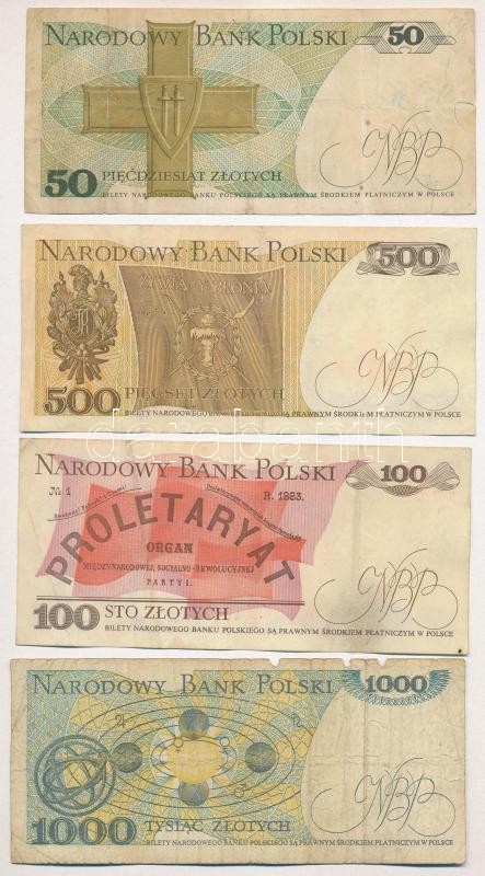 Lengyelország 1975-1986. 50Zl (4xklf) + 1979. 2000Zl + 1982. 100Zl + 500Zl + 1000Zl T:III,III- közte szakadás, anyaghiány, firka Poland 1975-1986. 50 Zlotych (4xdiff) + 1979. 2000 Zlotych + 1982. 100 Zlotych + 500 Zlotych + 1000 Zlotych C:F,VG - Image 4