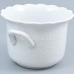 Herendi fehér mázas kaspó, hibátlan, jelzett, m: 13 cm, d: 22 cm - Image 2